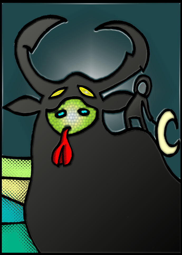 Stier in der Nacht [Druck auf Papier]